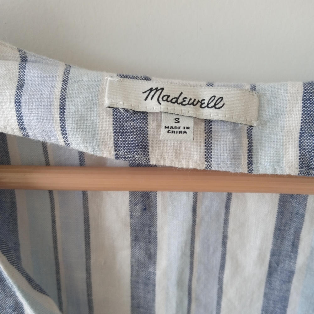 Madewell S Linen Side-Button Easy Dress - Picture 7 of 12